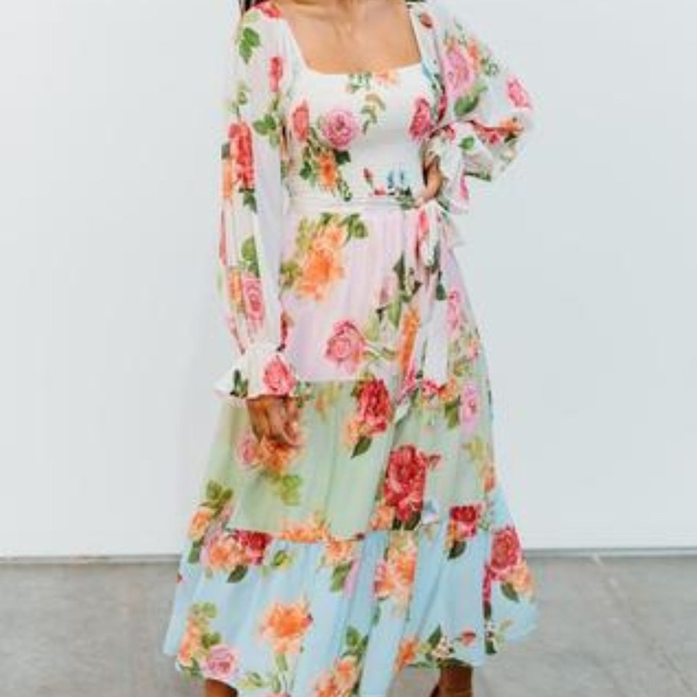 Baltic Born Tiered Floral Midi Dress | Size M